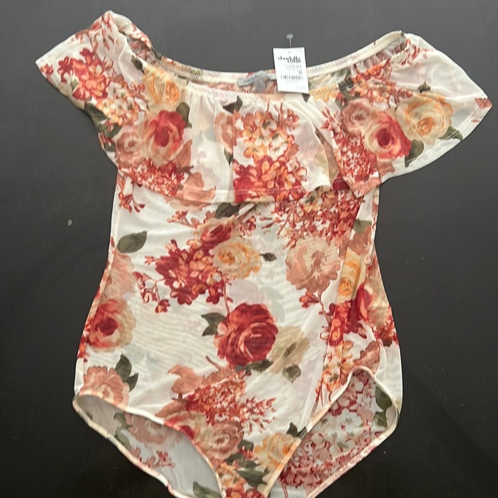 Floral shear bodysuit